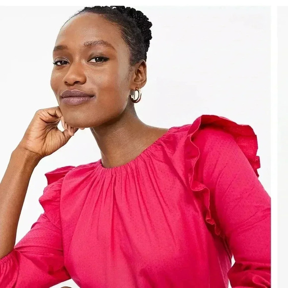 Pink Ruffled Puff Sleeve Blouse - Picture 3 of 4